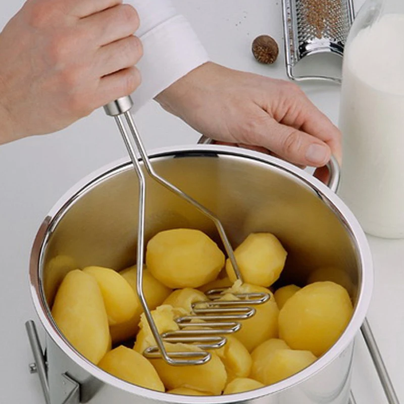New Stainless Steel Wave Shape Pressed Potato Masher for Smooth Mash Kitchen Fruit Family Hotel Restaurant Kichen Supplies
New Stainless Steel Wave Shape Pressed Potato Masher for Smooth Mash Kitchen Fruit Family Hotel Restaurant Kichen Supplies