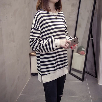 Rurouisbeir Women Tops 2019 New Autumn Loose Striped Outwear Hem Split Long Sleeves Shirts Casual Cotton Tops
Rurouisbeir Women Tops 2019 New Autumn Loose Striped Outwear Hem Split Long Sleeves Shirts Casual Cotton Tops