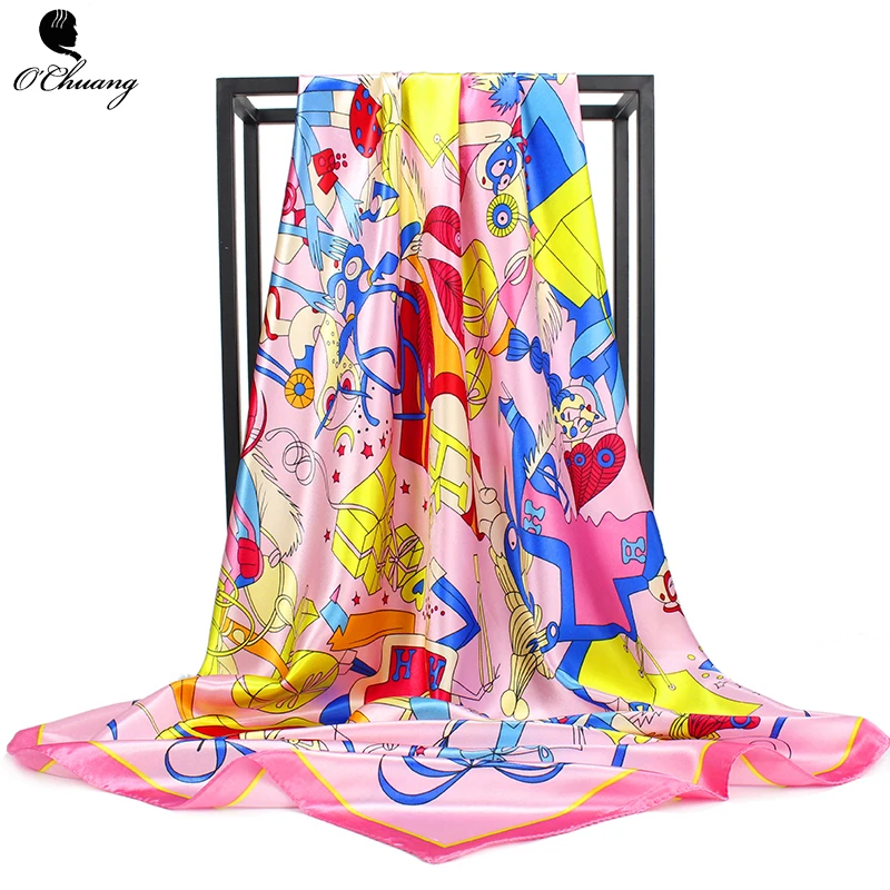 O CHUANG Fashion Summer Scarf Silk Satin Shawl Hijab Scarfs Female 90cm*90cm Luxury Brand Square Women Scarves
O CHUANG Fashion Summer Scarf Silk Satin Shawl Hijab Scarfs Female 90cm*90cm Luxury Brand Square Women Scarves