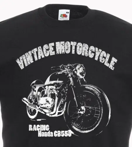 

Vintage Motorcycle Cafe Racer Racing Hon Cb550 CB400 motorrad Retro Design Fashion Men Casual Cotton Short Sleeve Black T Shirt