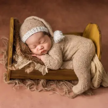 Colorful Newborn Footed Sleeper Outfit Knitted Pom Pom Hat Set Vintage Baby Footies Romper Newborn Pajamas Baby Photography Prop
Colorful Newborn Footed Sleeper Outfit Knitted Pom Pom Hat Set Vintage Baby Footies Romper Newborn Pajamas Baby Photography Prop