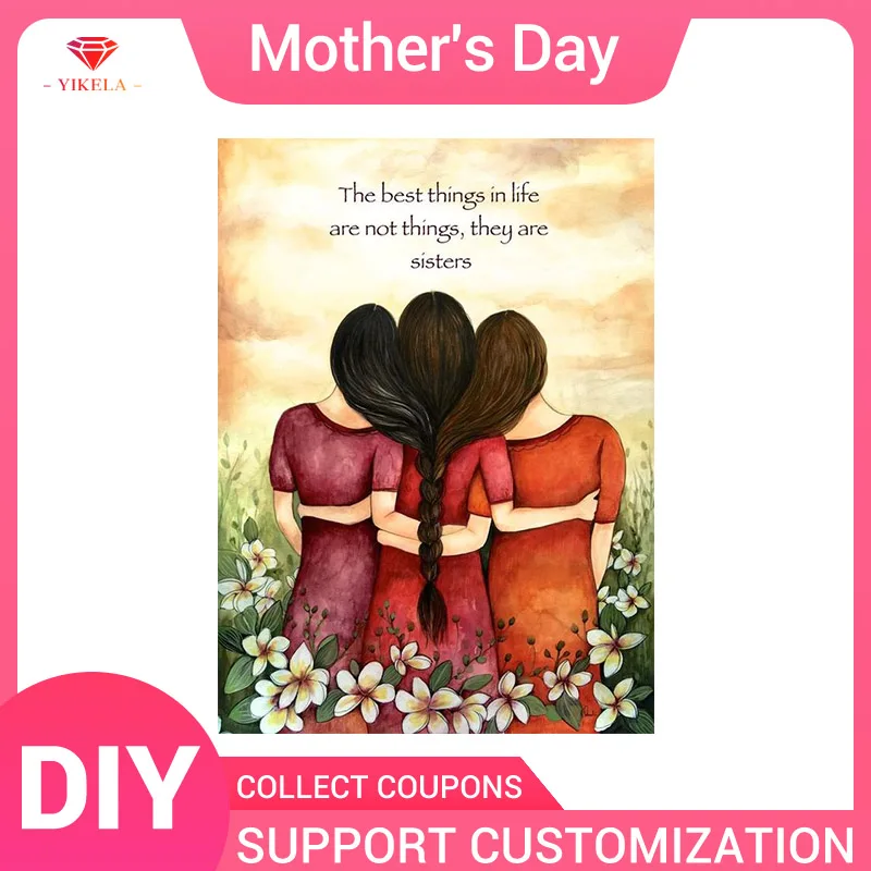 5D DIY Mother's Day Gift Home Decoration Diamante Embroidery Full Square Diamond Painting Cross Stitch Three Girls Tied Together
5D DIY Mother's Day Gift Home Decoration Diamante Embroidery Full Square Diamond Painting Cross Stitch Three Girls Tied Together