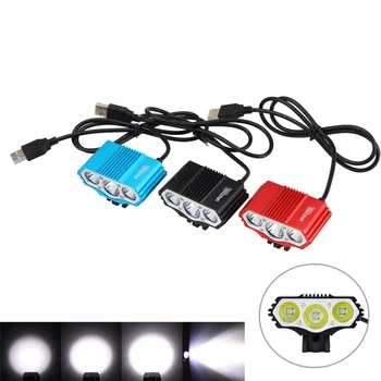 Aluminum Bicycle Light 10000lm 3x XM-L T6 LED Headlight Head Torch USB Rechargeable Headlamp Bike Front Rear Back Lamp
Aluminum Bicycle Light 10000lm 3x XM-L T6 LED Headlight Head Torch USB Rechargeable Headlamp Bike Front Rear Back Lamp