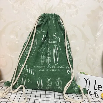 YILE Cotton Canvas Drawstring Backpack Book Shoes Bag Rising Sun Green Base F 
YILE Cotton Canvas Drawstring Backpack Book Shoes Bag Rising Sun Green Base F
