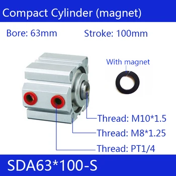 SDA63*100-S Free shipping 63mm Bore 100mm Stroke Compact Air Cylinders SDA63X100-S Dual Action Air Pneumatic Cylinder
SDA63*100-S Free shipping 63mm Bore 100mm Stroke Compact Air Cylinders SDA63X100-S Dual Action Air Pneumatic Cylinder