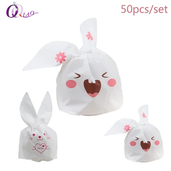 50pcs/lot Cute Rabbit Ear cookie Packing Bags Plastic Gift Bag For Candy Biscuits Package wedding decoration bag For Jewelry
50pcs/lot Cute Rabbit Ear cookie Packing Bags Plastic Gift Bag For Candy Biscuits Package wedding decoration bag For Jewelry
