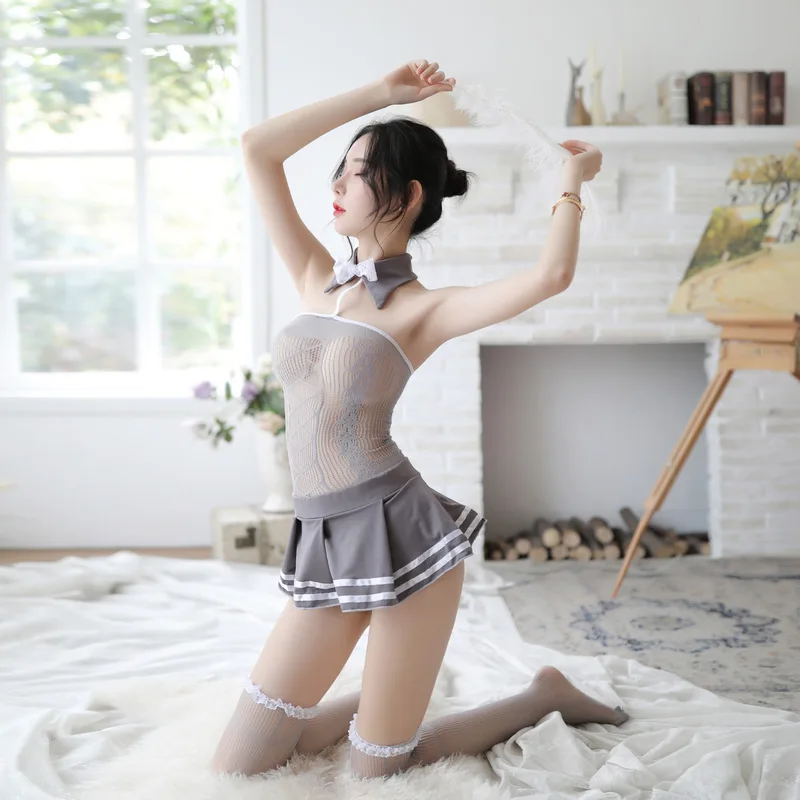 Sexy underwear lingerie bodysuit hollow student skirt uniform temptation clothing set cheerleading erotic uniform role-playing
Sexy underwear lingerie bodysuit hollow student skirt uniform temptation clothing set cheerleading erotic uniform role-playing
