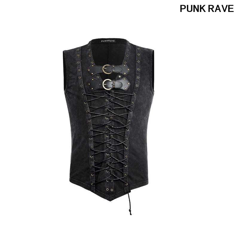 Rock Black Cotton Leather Belt Sleeveless Man Tank Tops Steampunk Casual Vest Gothic Body Casual Tanks Tops PUNK RAVE T-421
Rock Black Cotton Leather Belt Sleeveless Man Tank Tops Steampunk Casual Vest Gothic Body Casual Tanks Tops PUNK RAVE T-421