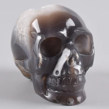 Natural agate crystal Cave Geode hand-carved skull 864 g 4.5 " Skulls Natural Stone Halloween Quartz Figurine Onyx Statue Decor
Natural agate crystal Cave Geode hand-carved skull 864 g 4.5 " Skulls Natural Stone Halloween Quartz Figurine Onyx Statue Decor