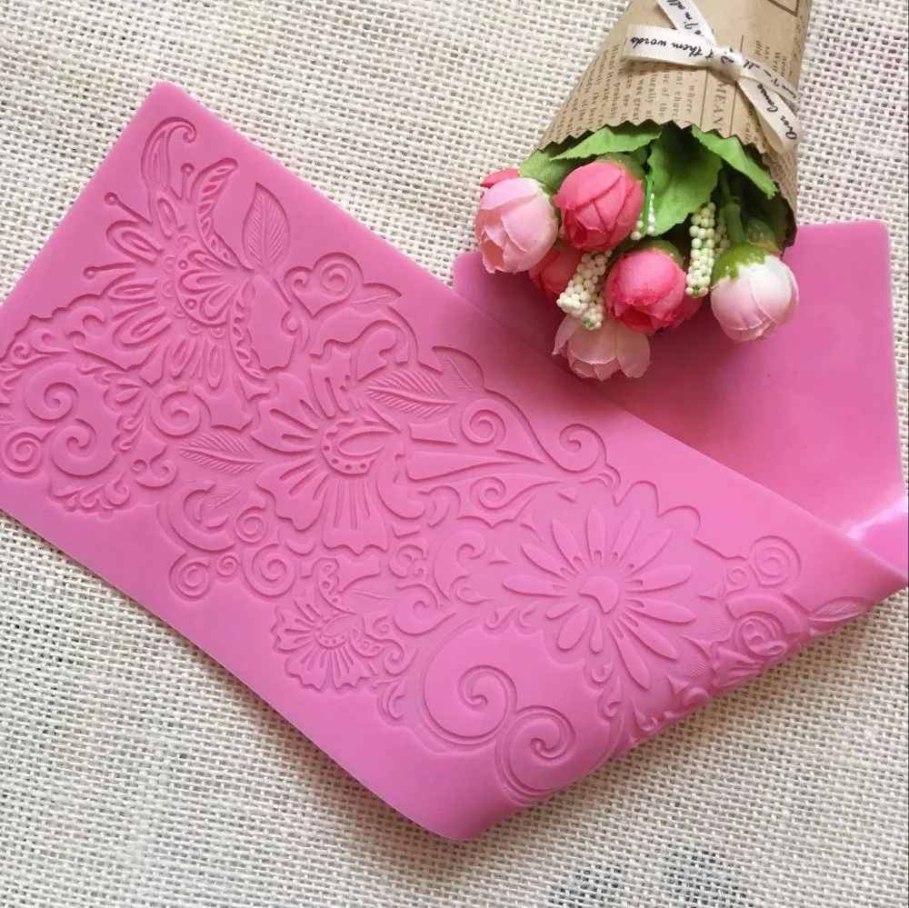 Lace silicone mold Lace fondant cake decorating tool Mousse trimming tools Chocolate embossing mold Lace silicone mold Lace fondant cake decorating tool Mousse trimming tools Chocolate embossing mold