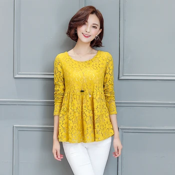 plus size tops blusas feminina 2017 korean spring autumn women vestidos sweet loose long sleeve yellow lace shirts female B0500
plus size tops blusas feminina 2017 korean spring autumn women vestidos sweet loose long sleeve yellow lace shirts female B0500