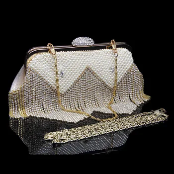 7734-1 European and American Women Shoulder bag Diamonds Beads Ladies handbag Evening makeup Chain Bag
7734-1 European and American Women Shoulder bag Diamonds Beads Ladies handbag Evening makeup Chain Bag