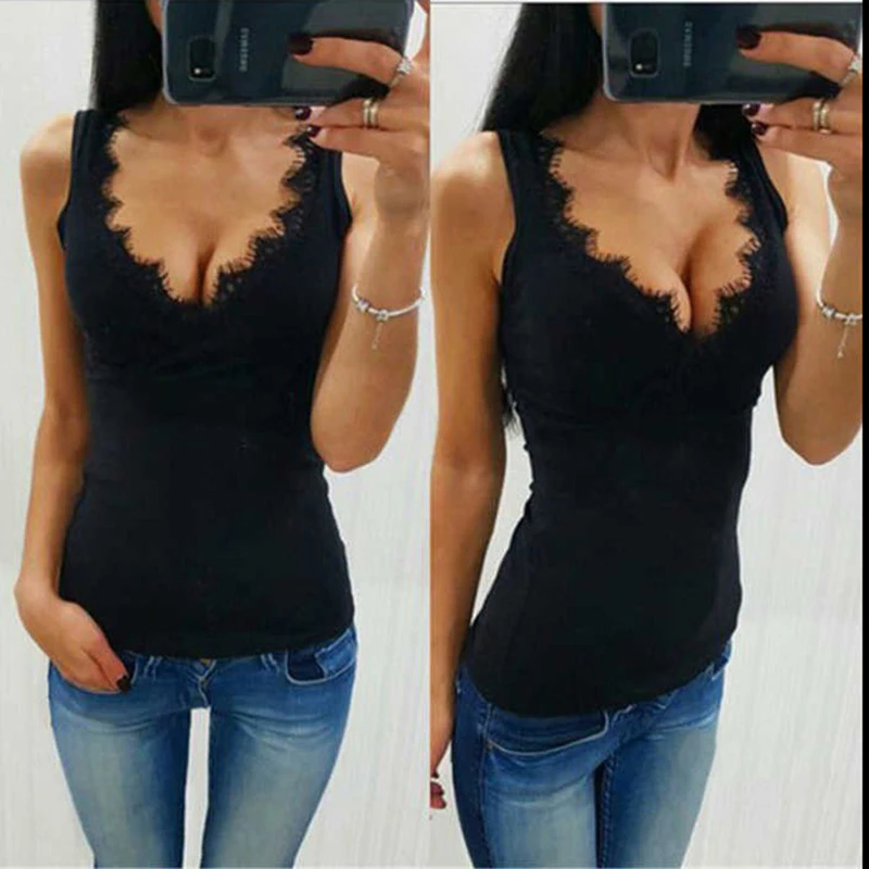 2018 New Arrival Ladies Vest Sleeveless Tops Lace V Neck Sexy Shirt Fashion Casual Tank Tops T-Shirt For Women Lady 705937
2018 New Arrival Ladies Vest Sleeveless Tops Lace V Neck Sexy Shirt Fashion Casual Tank Tops T-Shirt For Women Lady 705937