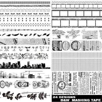 24Designs B&W 10/15/40mm Film/Face/Tree/City/Newspaper/Line Pattern Japanese Washi Decorative Adhesive DIY Masking Paper Tape 
24Designs B&W 10/15/40mm Film/Face/Tree/City/Newspaper/Line Pattern Japanese Washi Decorative Adhesive DIY Masking Paper Tape