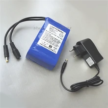 12 V 10000 MAH Baterias Recarregáveis De Lítio-íon 10A para Banco De Potência com Carregador Livre, 5 V USB Conversor Buck, Conector DIY(China)