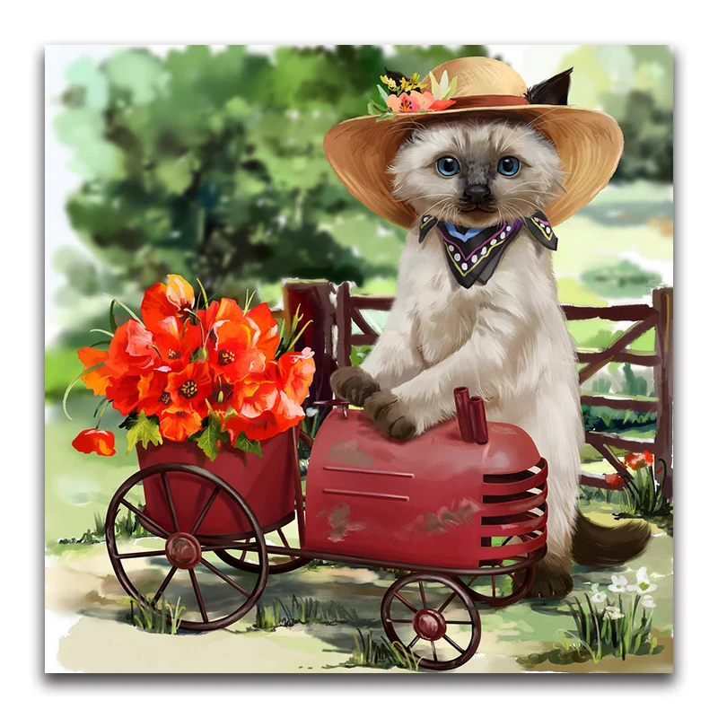 5D DIY Diamond embroidery Cat lady full round Diamond mosaic Sale flowers car Full square Diamond painting Cross stitch Cartoon