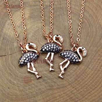 Micro Pave Pink Zircon Rose Gold Electroplating Elegant Flamingo Small Women Necklace Copper Chains In 18 Inch NM10392
Micro Pave Pink Zircon Rose Gold Electroplating Elegant Flamingo Small Women Necklace Copper Chains In 18 Inch NM10392