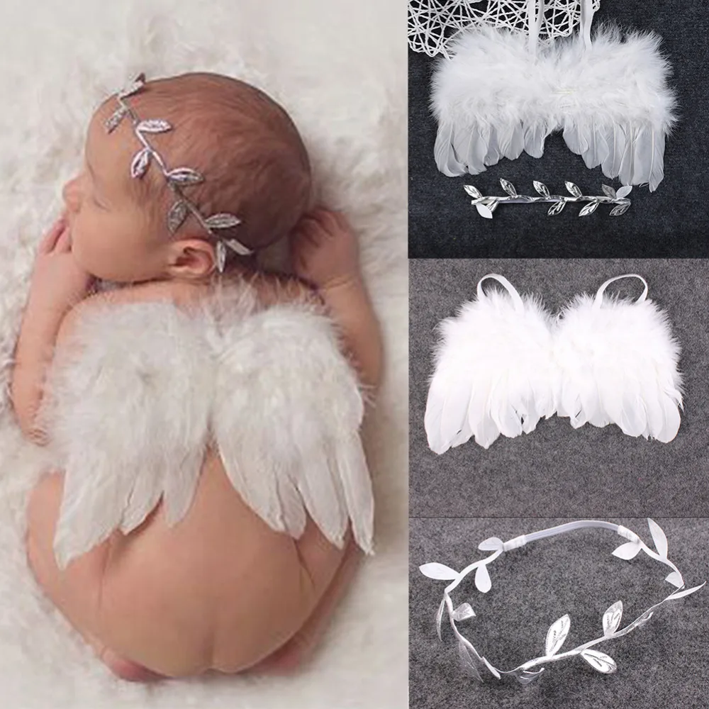 Lovely Newborn Baby Photography Props Angel Feather Wings Fitted Crystal Leaves Headband Baby Clothing Set
Lovely Newborn Baby Photography Props Angel Feather Wings Fitted Crystal Leaves Headband Baby Clothing Set