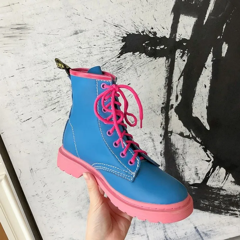 Womens Round Toe Ankle Boots Genuine Leather Oxfords Punks Martin Boots Motorcycle Match Colors Shoes New Fashion A1395
Womens Round Toe Ankle Boots Genuine Leather Oxfords Punks Martin Boots Motorcycle Match Colors Shoes New Fashion A1395