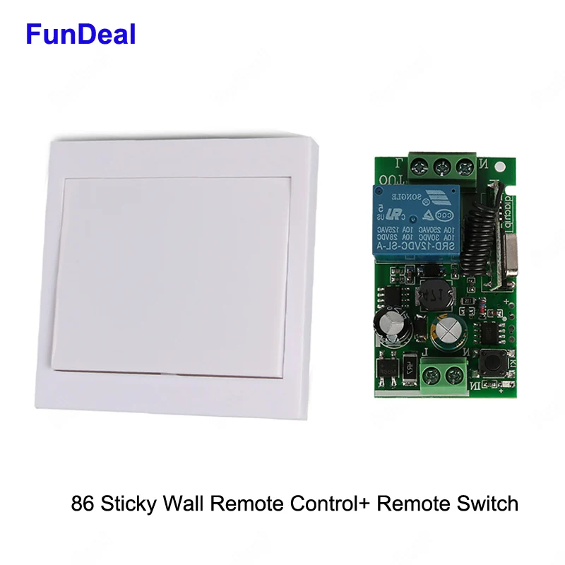 433 Mhz Wireless RF 86 Wall Panel Remote Transmitter and AC 110V 220V 1CH Remote Control Switch Receiver For Hall Bedroom Lights
433 Mhz Wireless RF 86 Wall Panel Remote Transmitter and AC 110V 220V 1CH Remote Control Switch Receiver For Hall Bedroom Lights