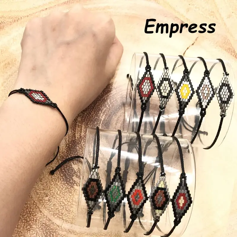 2018 Empress New Fashion Woman Lucky Rhombus Simple Crystal Bracelets Glass Miyuki Beads Black Rope Chain Adjustable
2018 Empress New Fashion Woman Lucky Rhombus Simple Crystal Bracelets Glass Miyuki Beads Black Rope Chain Adjustable
