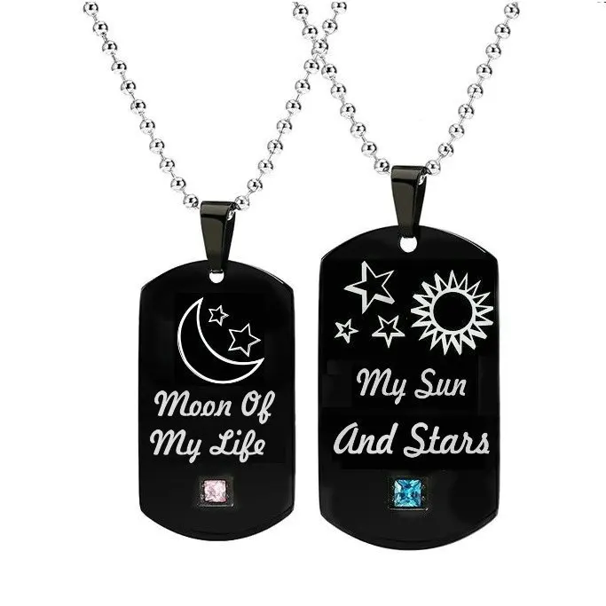 My Sun and Stars Moon of My Life Black Titanium Steel Couple Necklace for Lovers Gift
My Sun and Stars Moon of My Life Black Titanium Steel Couple Necklace for Lovers Gift