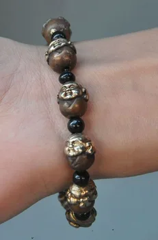 Crafts statue Old Chinese purple copper Buddhist monk Buddha head amulet Bracelets Bracelet
Crafts statue Old Chinese purple copper Buddhist monk Buddha head amulet Bracelets Bracelet