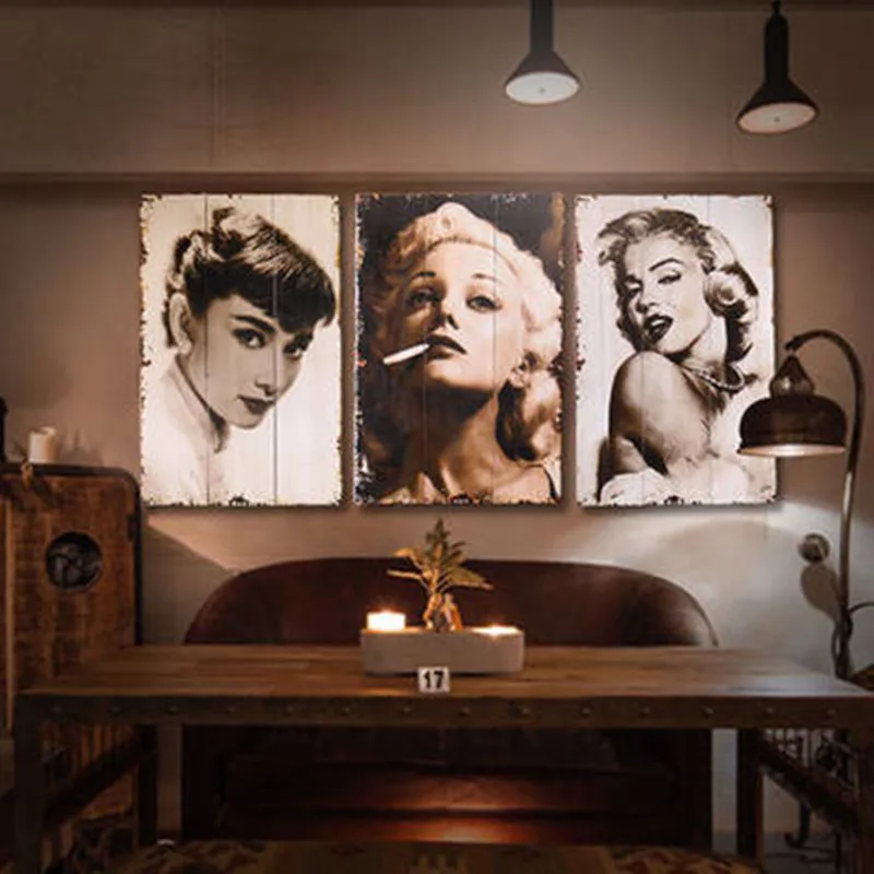 American Retro Do Old Marilyn Monroe Audrey Hepburn Wall Painting European Style Coffee Shop Wall Art Decorations X1048
American Retro Do Old Marilyn Monroe Audrey Hepburn Wall Painting European Style Coffee Shop Wall Art Decorations X1048