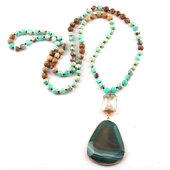 Fashion Jewelry 108 Beads Multi Stone Knotted Crystal Link Facet Stone Drop Pendant Necklace Wome Yoga Necklace
Fashion Jewelry 108 Beads Multi Stone Knotted Crystal Link Facet Stone Drop Pendant Necklace Wome Yoga Necklace