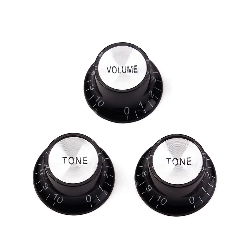 3 Pcs Guitar Control Knob Aluminum Acrylic Volume Tone Durable for Electric Bass FI-19ING | Спорт и развлечения