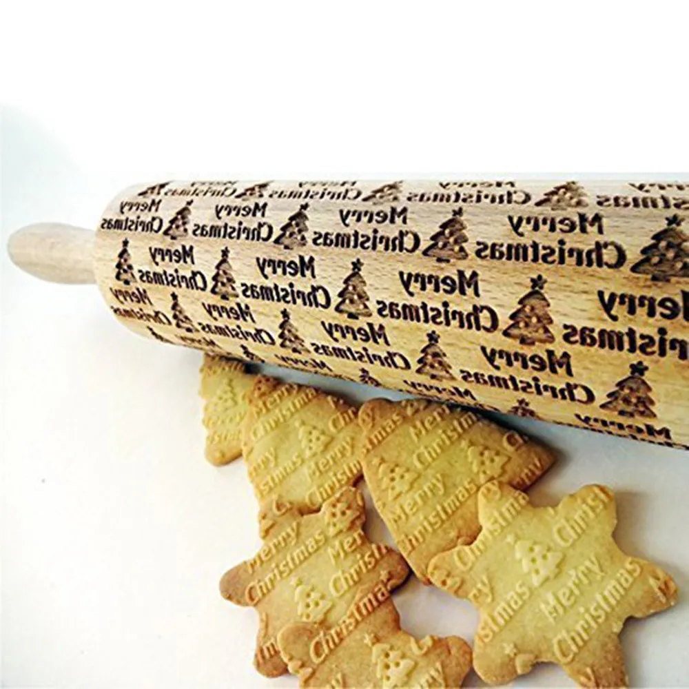 Christmas Wood Non-Stick Rolling Pin Engraved Carved Embossed Rolling Pin DIY Baking Kitchen Tools Rouleau Patisserie Bois
Christmas Wood Non-Stick Rolling Pin Engraved Carved Embossed Rolling Pin DIY Baking Kitchen Tools Rouleau Patisserie Bois
