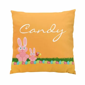 Happy Easter with Bunny Add Name Romantic Hidden Zipper Home Sofa Decorative Throw Pillow Cover Cushion Case 18x18 Inch Square T
Happy Easter with Bunny Add Name Romantic Hidden Zipper Home Sofa Decorative Throw Pillow Cover Cushion Case 18x18 Inch Square T