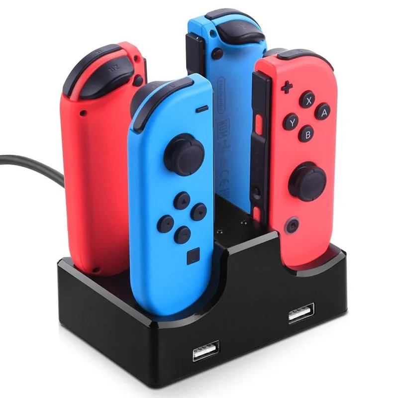 

LED Charging Dock Station Charger Cradle For Nintend Switch 4 Joy Con Controllers 4 In 1 Charging Stand For Nintend Switch NS
