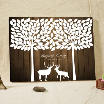 Deer Under Trees Vintage Wooden Wedding Guest Book Signature Tree Wood Framed Canvas Prints Poster Customized Wedding Souvenirs
Deer Under Trees Vintage Wooden Wedding Guest Book Signature Tree Wood Framed Canvas Prints Poster Customized Wedding Souvenirs