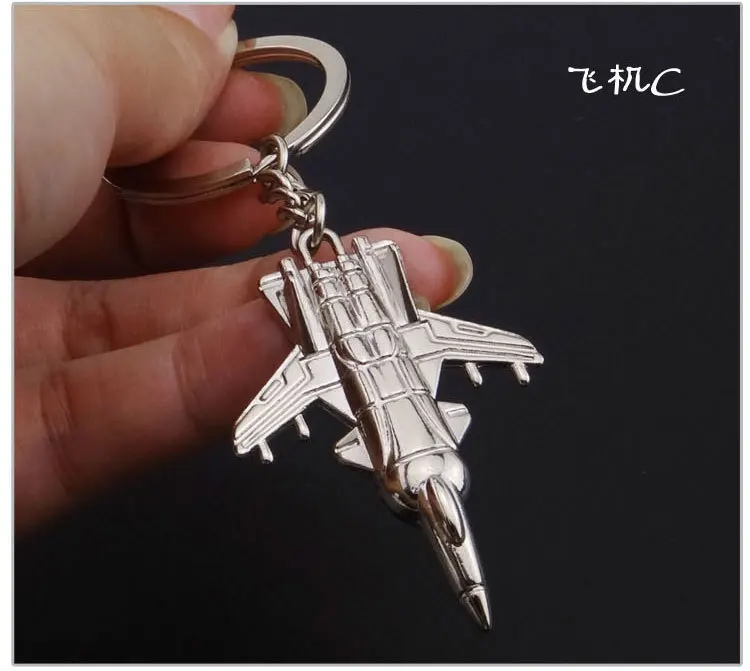 

HNA aircraft Combat plane model Keychain jewelry gift driver saving Protection Creative metal key chain bag Keychain Zinc alloy