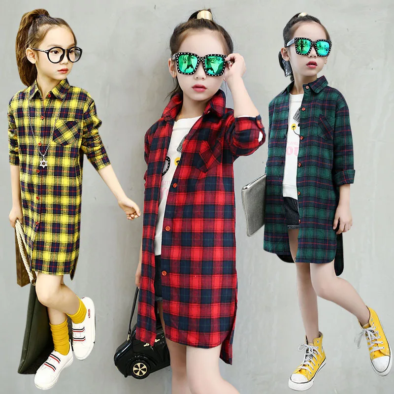 5-16T Autumn Girls Long Plaid Shirt Girls Clothes Teenage School Girl Shirts for Girls Blouse Children Plaid Blouse Kids Clothes
5-16T Autumn Girls Long Plaid Shirt Girls Clothes Teenage School Girl Shirts for Girls Blouse Children Plaid Blouse Kids Clothes