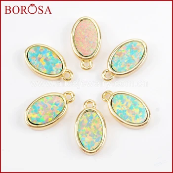 BOROSA Trendy 10pcs Oval Gold Color White Japanese Opal Bezel Charms Manmade Opal Charms Necklaces Pendant Jewlery ZG0264
BOROSA Trendy 10pcs Oval Gold Color White Japanese Opal Bezel Charms Manmade Opal Charms Necklaces Pendant Jewlery ZG0264