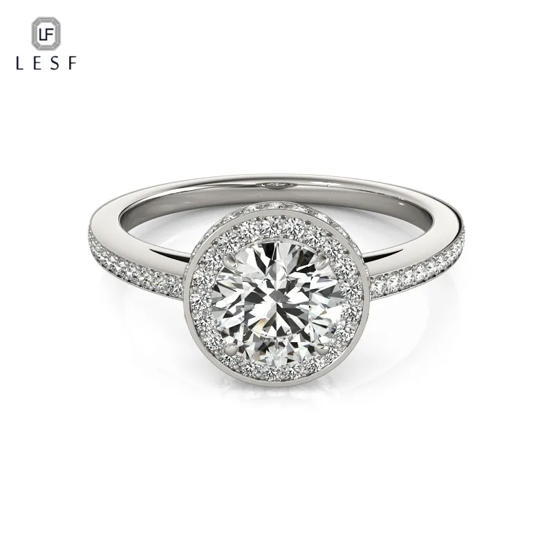 LESF High-end jewelry 925 sterling silver Halo Engagement Ring 1 ct Round Cut Trendy Wedding Rings for Women Gift
LESF High-end jewelry 925 sterling silver Halo Engagement Ring 1 ct Round Cut Trendy Wedding Rings for Women Gift