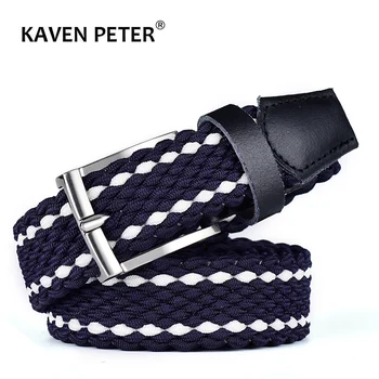 Men Elastic Stretch Leather Belt Canvas Braided Woven Long Waist Belt 3.0 CM Genuine Cowskin Belt Top Tip For Men 95-160 CM
Men Elastic Stretch Leather Belt Canvas Braided Woven Long Waist Belt 3.0 CM Genuine Cowskin Belt Top Tip For Men 95-160 CM