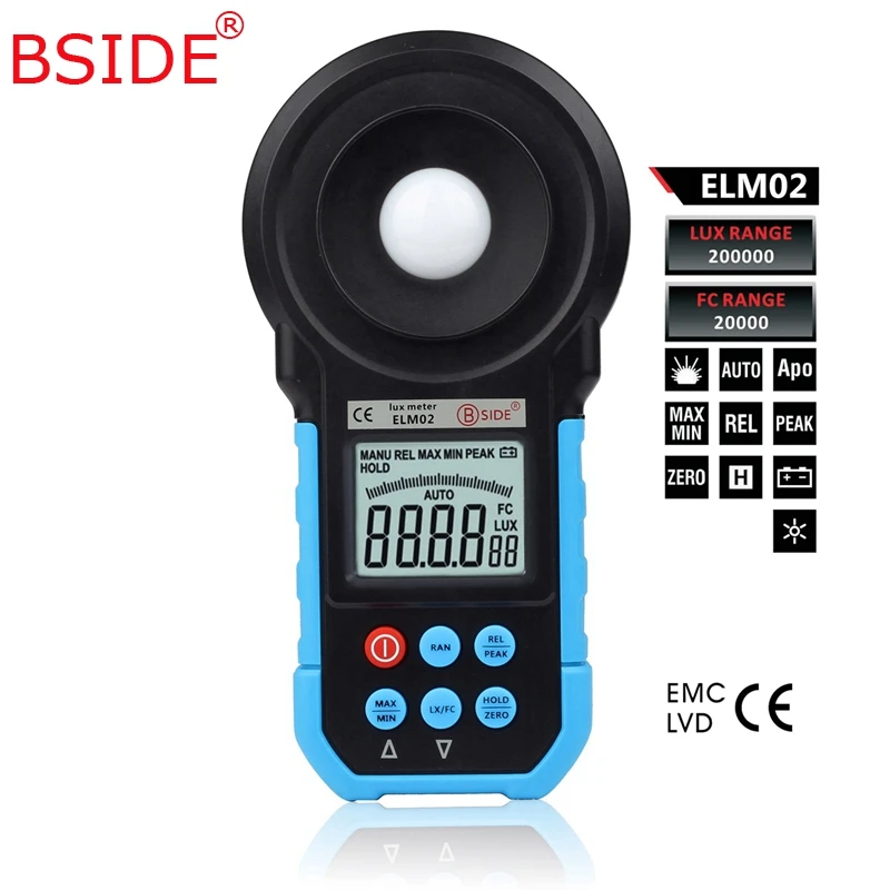 Digital Illuminance Meter ELM02 LCD Lux/FC Mini Light Meter Illuminance Tester Auto Range Professional Electrical Instrument
Digital Illuminance Meter ELM02 LCD Lux/FC Mini Light Meter Illuminance Tester Auto Range Professional Electrical Instrument