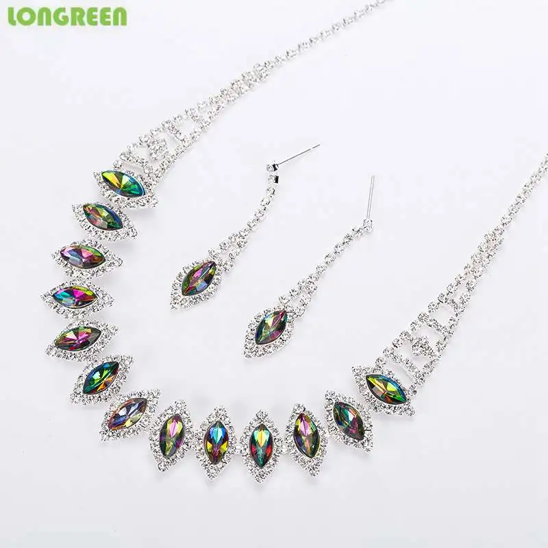 New Hot Wedding Bridal Banquet Party Women Jewelry Sets Crystal Cubic Zirconia Silver Necklace Earrings Plated Women Accessories
New Hot Wedding Bridal Banquet Party Women Jewelry Sets Crystal Cubic Zirconia Silver Necklace Earrings Plated Women Accessories