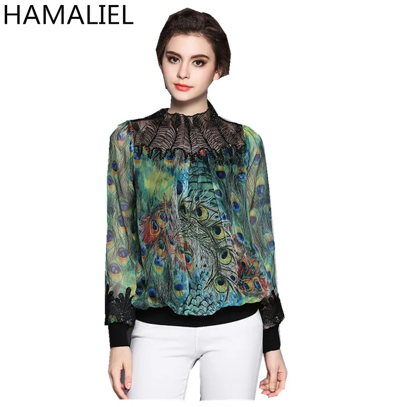 HAMALIEL Summer Women Shirt 2018 Fashion Peacock Feather Print Lace Patchwork Embroidery Long Sleeve Vintage Blouse Top Blusas
HAMALIEL Summer Women Shirt 2018 Fashion Peacock Feather Print Lace Patchwork Embroidery Long Sleeve Vintage Blouse Top Blusas