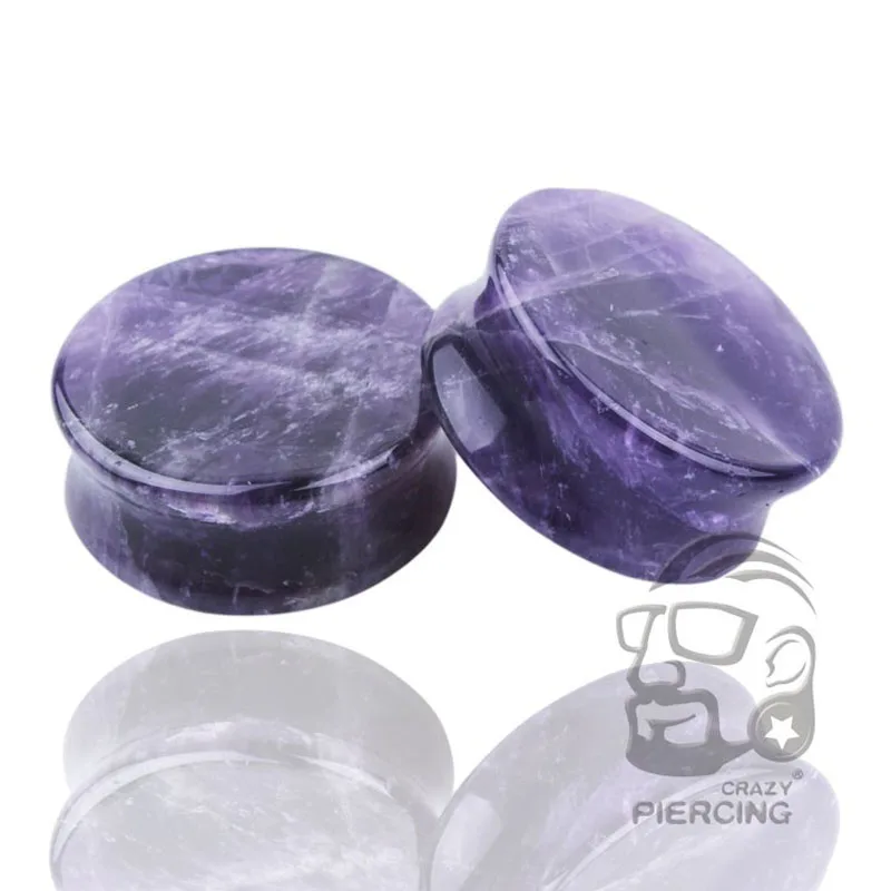 Pair Purple Natural Stone Ear Plugs Tunnels Double Flared Stone Piercings Ear Stretchers Earrings Gauges Body Jewelry Piercings
Pair Purple Natural Stone Ear Plugs Tunnels Double Flared Stone Piercings Ear Stretchers Earrings Gauges Body Jewelry Piercings