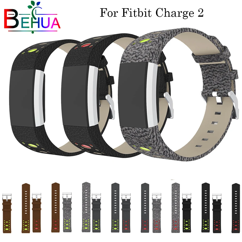 leather watchband Bracelet For Fitbit Charge 2 Smart watch Wrist band replacement sport fashion straps for | Наручные часы
