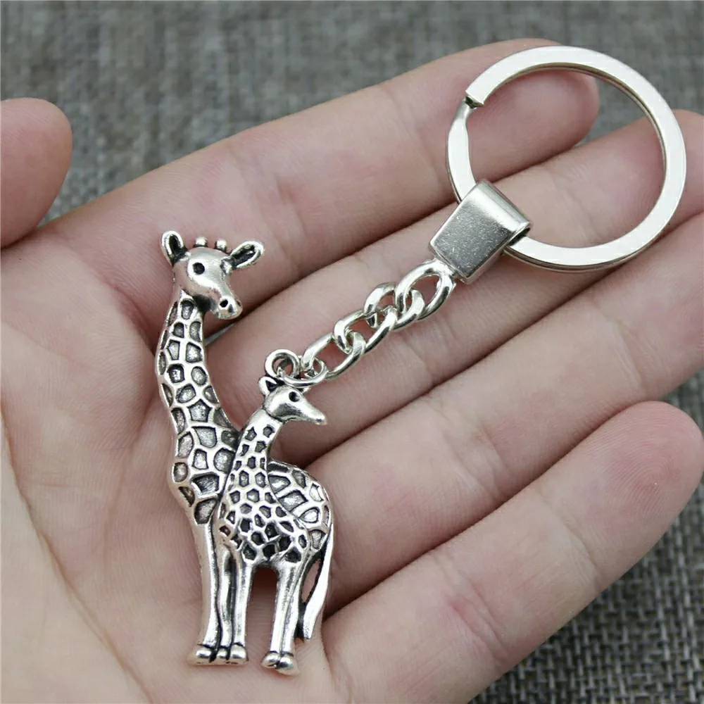 New Fashion Keychain 2 Colors Antique Bronze Antique Silver Color 54x22mm Giraffe Pendant Key Chain Ring Holder Dropshipping
New Fashion Keychain 2 Colors Antique Bronze Antique Silver Color 54x22mm Giraffe Pendant Key Chain Ring Holder Dropshipping