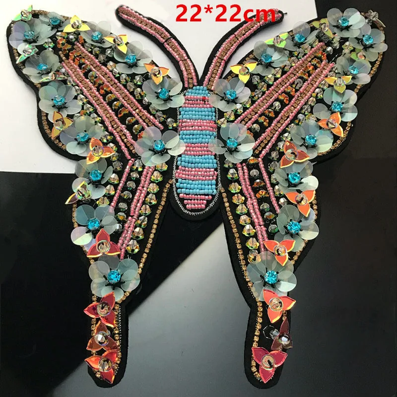Beaded Crystal Diamond Butterfly Patches Gold Badge Embroidery Applique Sew on Embossed Clothes Craft Sewing RP175
Beaded Crystal Diamond Butterfly Patches Gold Badge Embroidery Applique Sew on Embossed Clothes Craft Sewing RP175