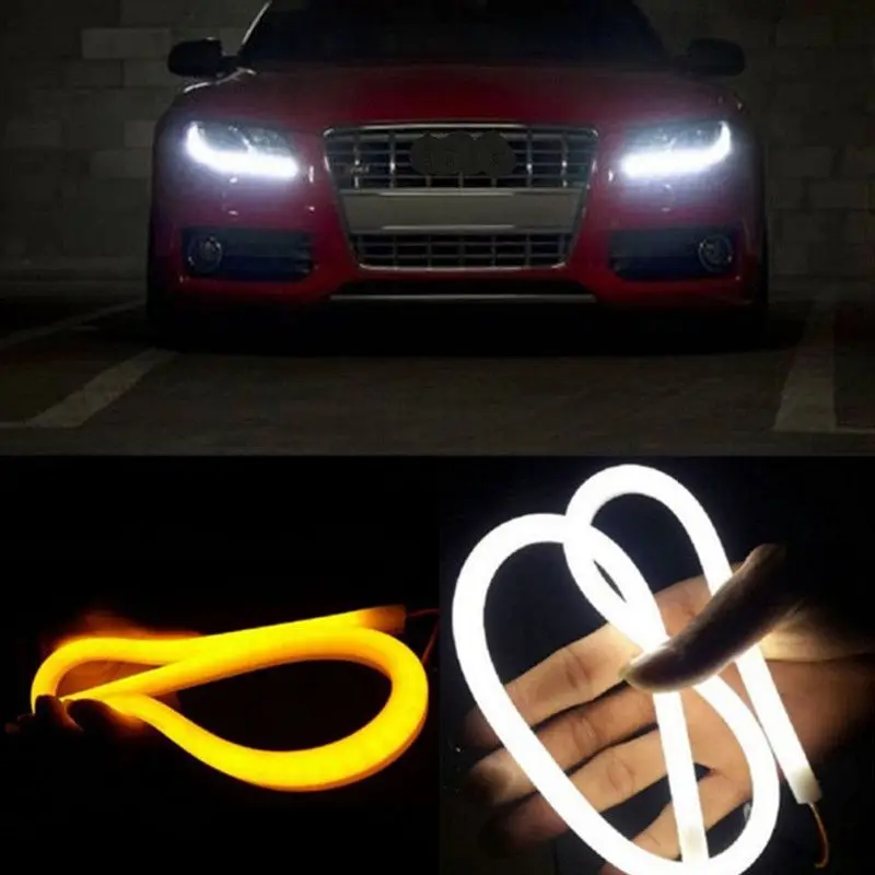 1 pair 2pcs 45cm car flexible DRL running signal white yellow led signal bar silicone daytime running light strip
1 pair 2pcs 45cm car flexible DRL running signal white yellow led signal bar silicone daytime running light strip