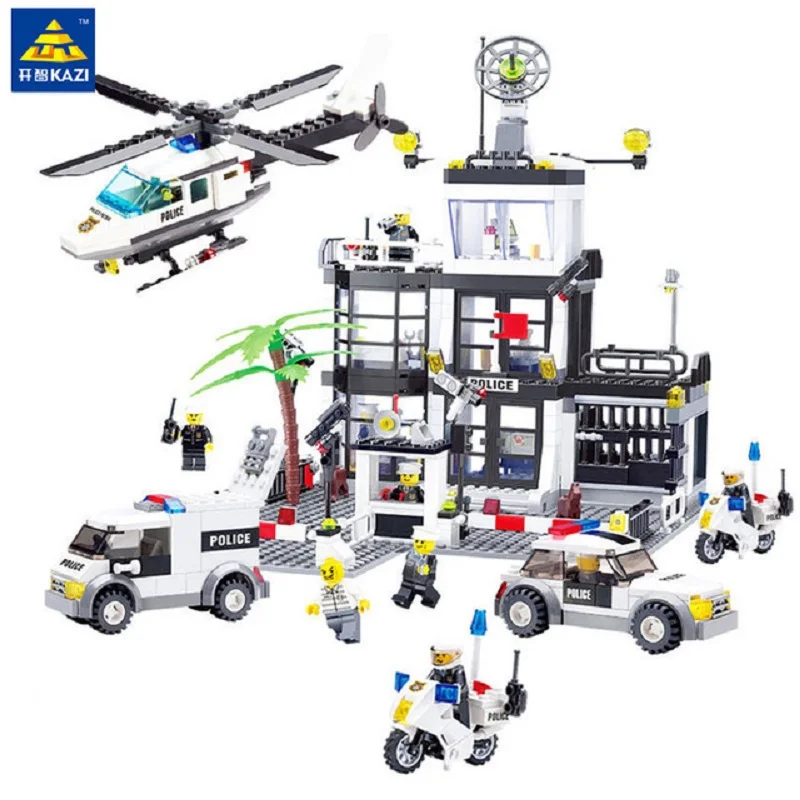 KAZI Police Station Trucks Helicopter Building Blocks Set City DIY Construction Bricks Compatible Toys for Children
KAZI Police Station Trucks Helicopter Building Blocks Set City DIY Construction Bricks Compatible Toys for Children