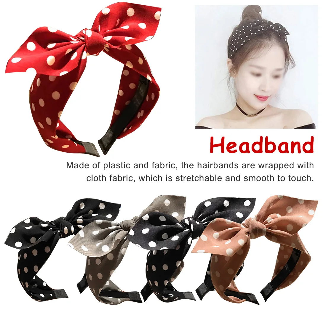 Women's Headband Bow Retro Headband Polka Dot Headband Teeth Hairpin Rabbit Ear Mellifluous Headband 
Women's Headband Bow Retro Headband Polka Dot Headband Teeth Hairpin Rabbit Ear Mellifluous Headband