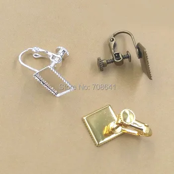 Blank Earrings Bases with10mm Square Bezel Clip On Screw Earring Findings Settings for Non Pierced Ears Mixed Colors Plated
Blank Earrings Bases with10mm Square Bezel Clip On Screw Earring Findings Settings for Non Pierced Ears Mixed Colors Plated